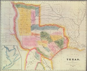 Kaart van de staat Texas, 1835